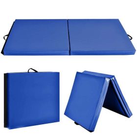 Indoor Exercise Mat Gym Gymnastics Mat Thick Folding Panel For Yoga (Type: Gymnastics Mat, Color: Blue)