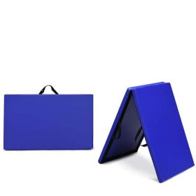 Indoor Exercise Mat Gym Gymnastics Mat Thick Folding Panel For Yoga (Type: Gymnastics Mat, Color: Dark Blue)